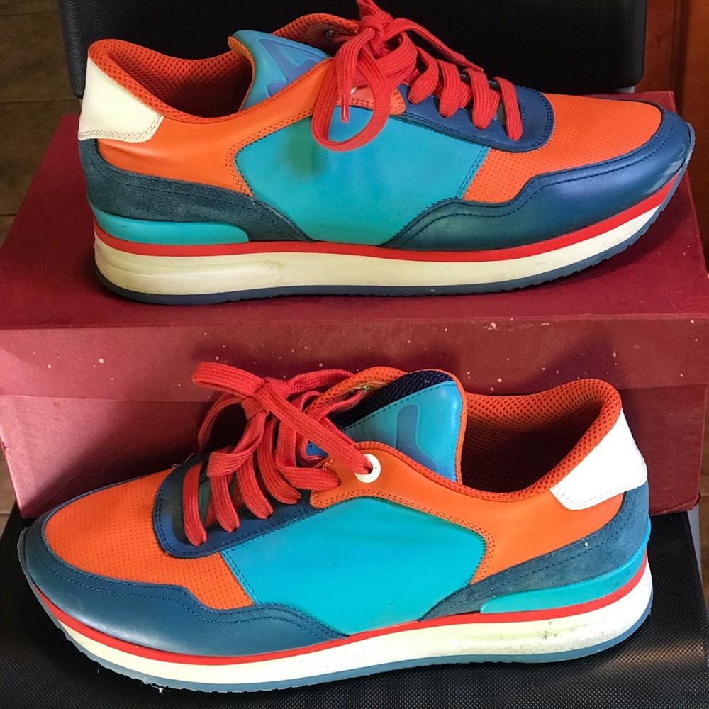 Men’s Salvatore Ferragamo Blue and Orange Tower 3